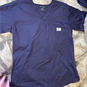 Blue Sky Woman’s Scrub Set Deep Blue V-Neck Shirt